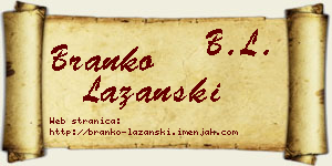 Branko Lazanski vizit kartica